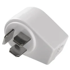 Telefon hermafroditstik (DK 3P han/hun) m. RJ11 (6P2C) afgang - Hvid
