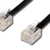 TEL 6P4C/RJ11, sort, 3 meter, uskærmet