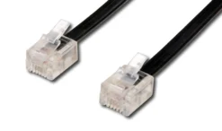 TEL 6P4C/RJ11, sort, 3 meter, uskærmet