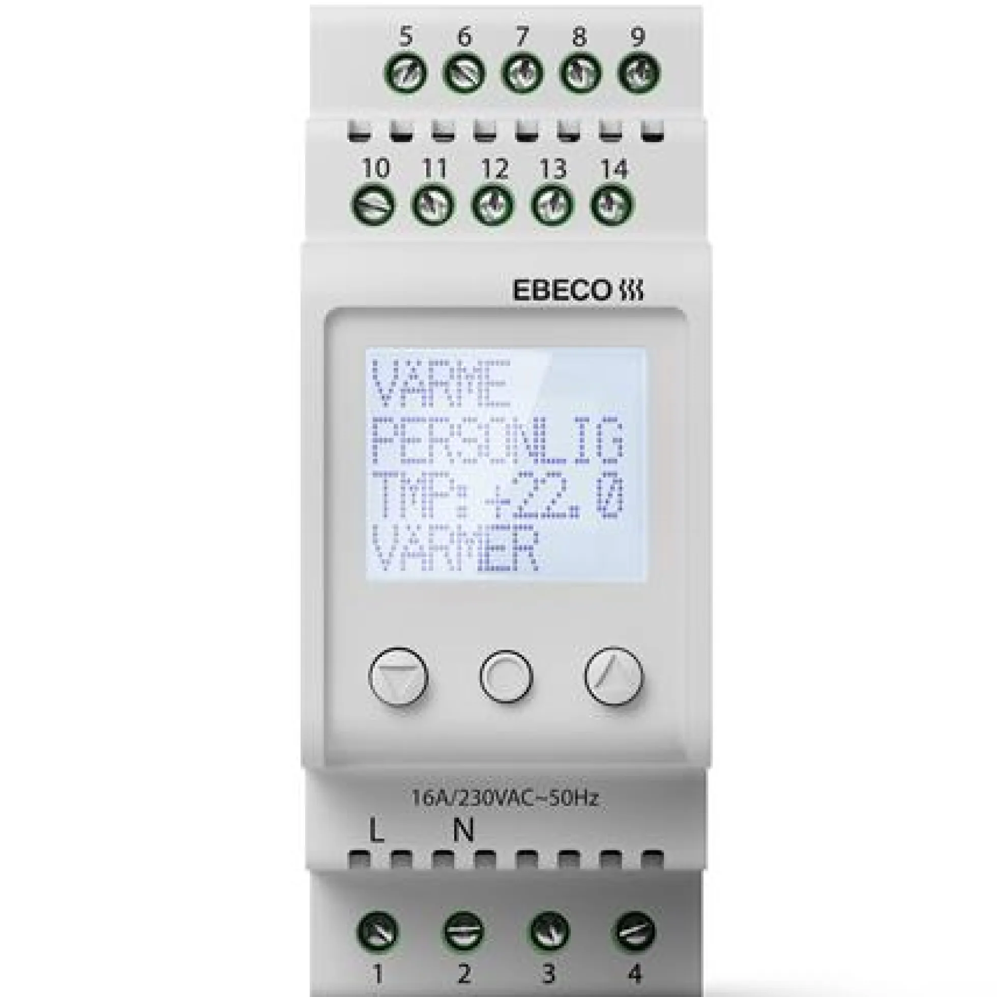 Termostat EB-THERM 800, digital, DIN-monteret