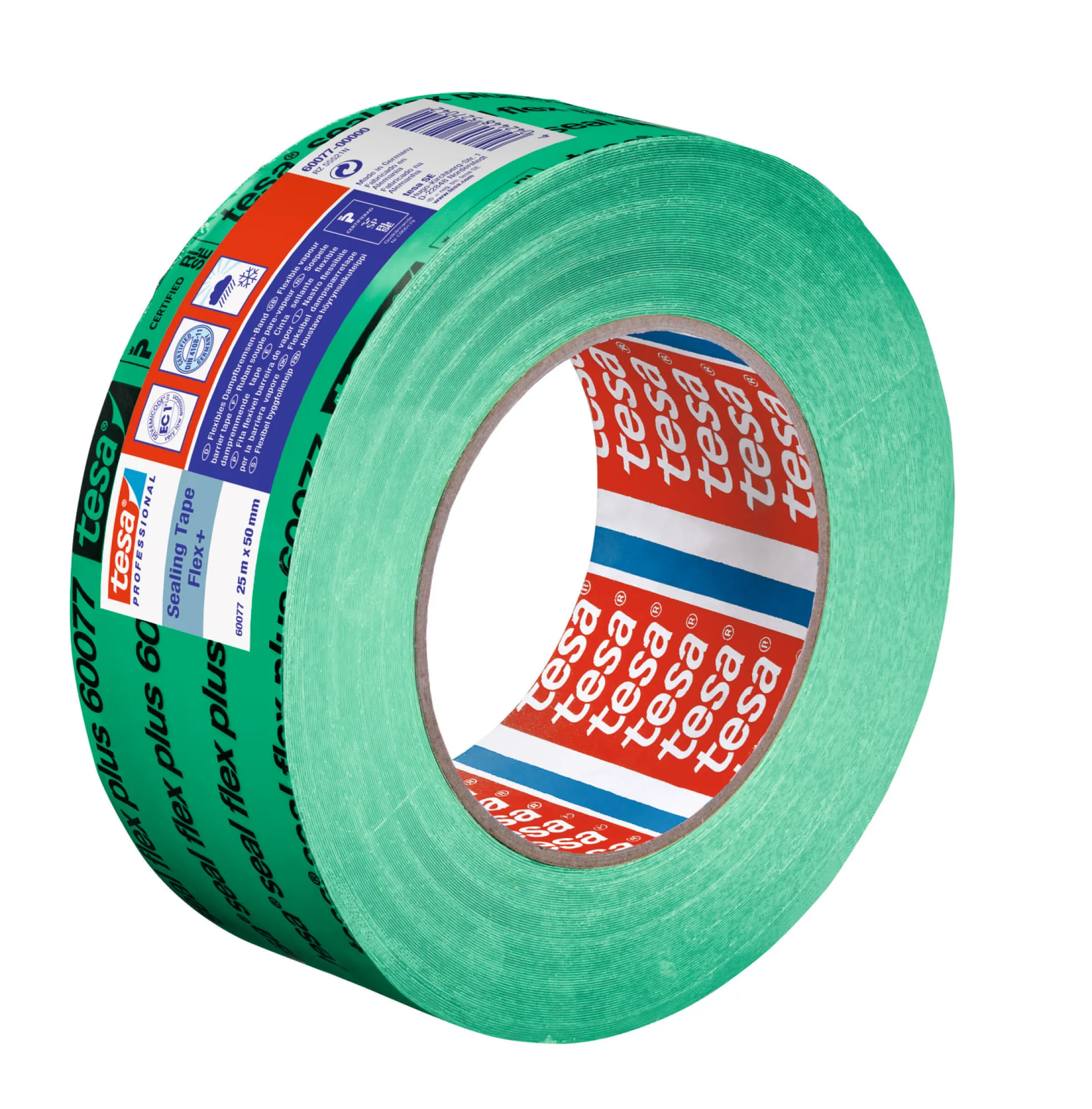 Tesa dampspærretape 60077 SealFlex, 50 mm x 25 meter, grøn
