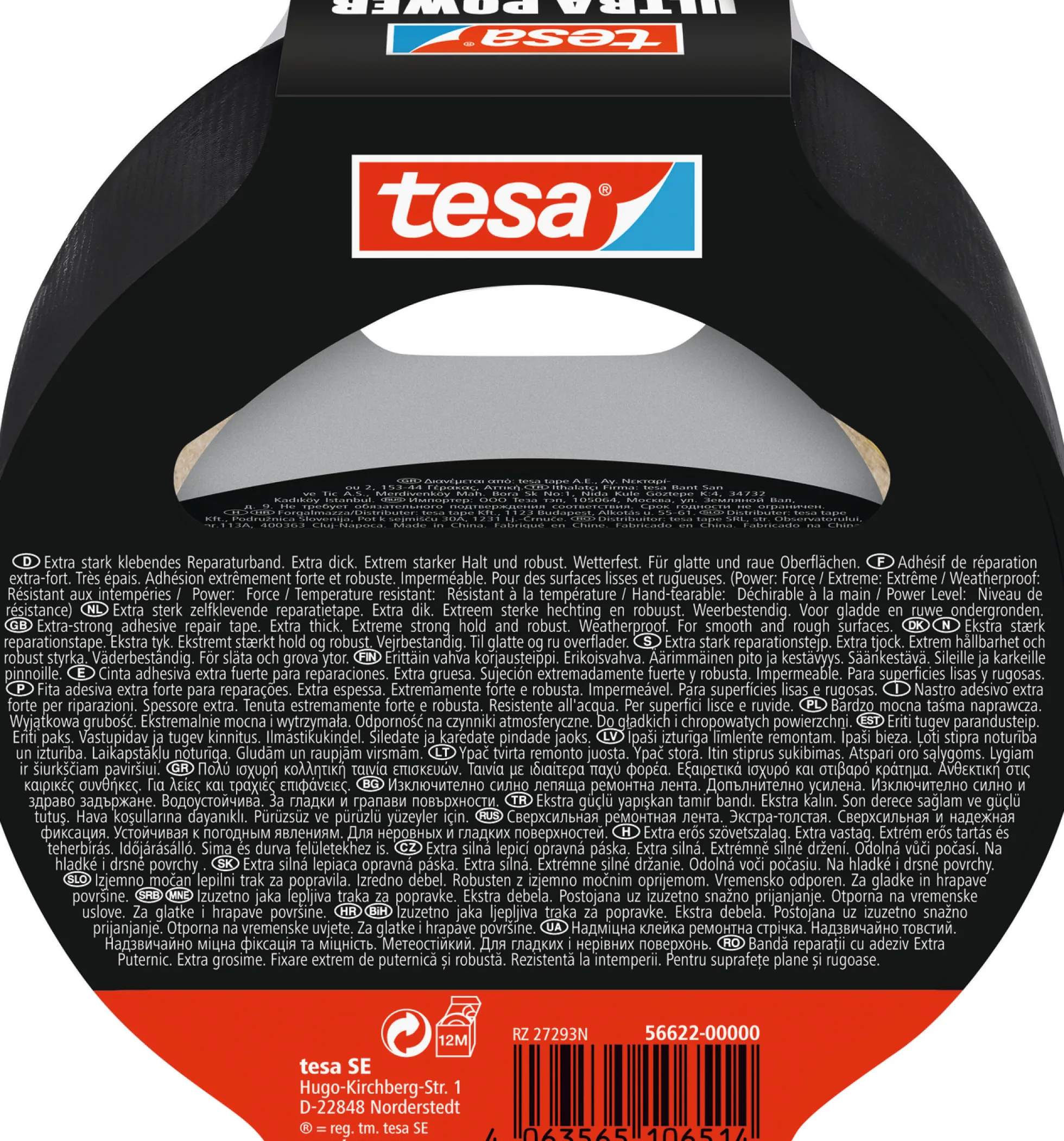 tesa reparationstape Ultra Power Extreme 50 mm x 10 m, sort