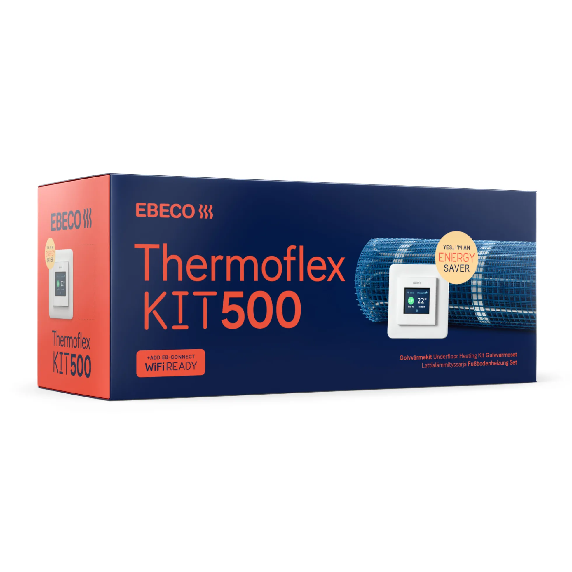 Thermoflex kit 500, 120 W/m², 1,25 m², 150 W, 2,5 meter, 4 mm, 0,5 mm, 35 °C, WiFi klar