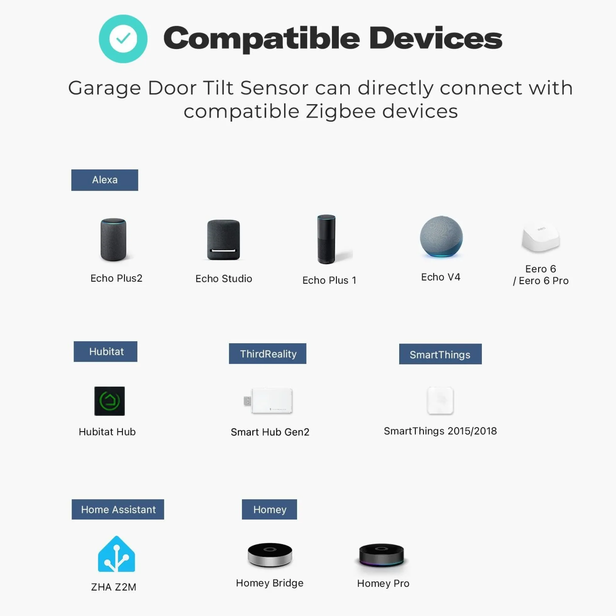 ThirdReality Garagedør tiltsensor, Zigbee