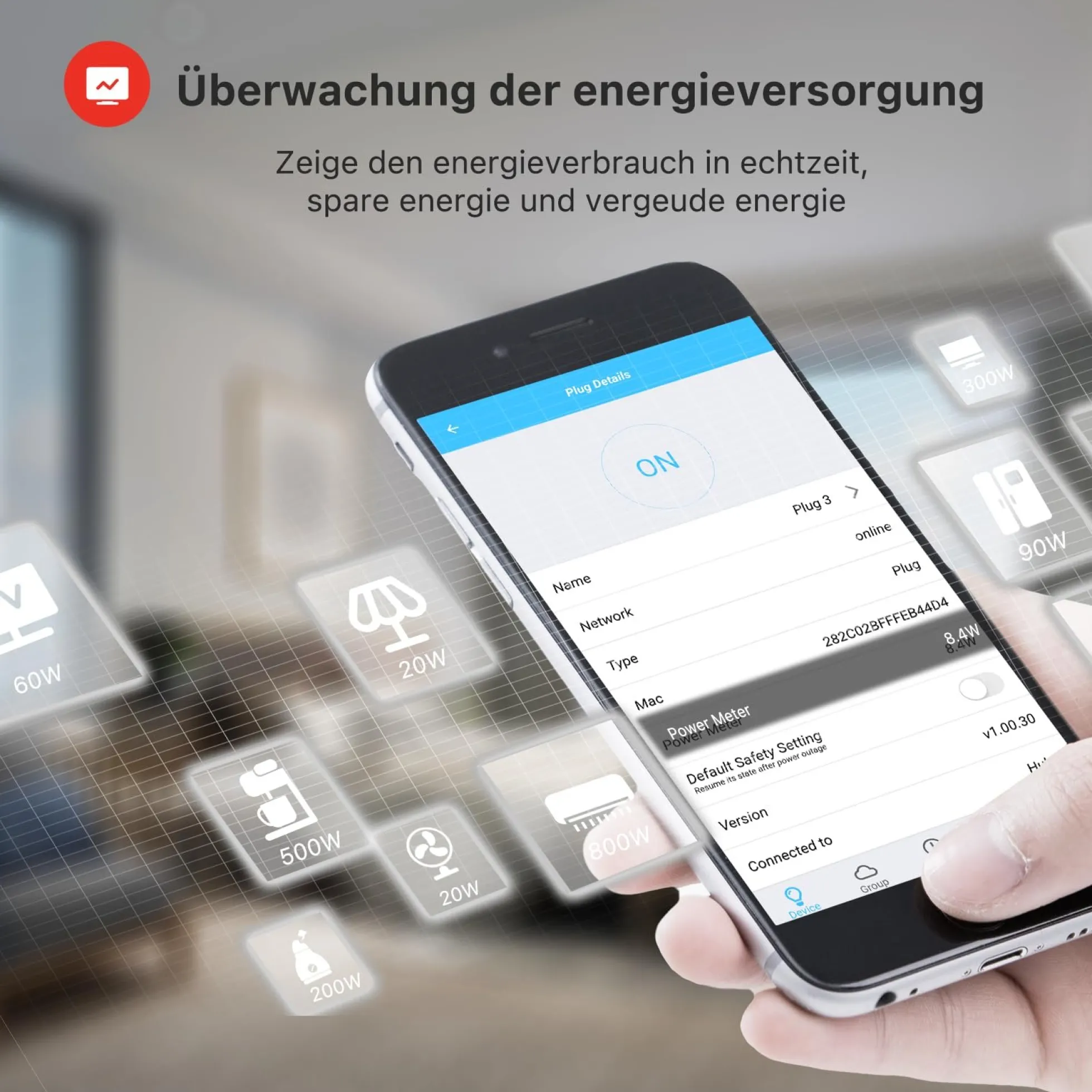 ThirdReality Smart Plug E2, energiovervågning, Zigbee