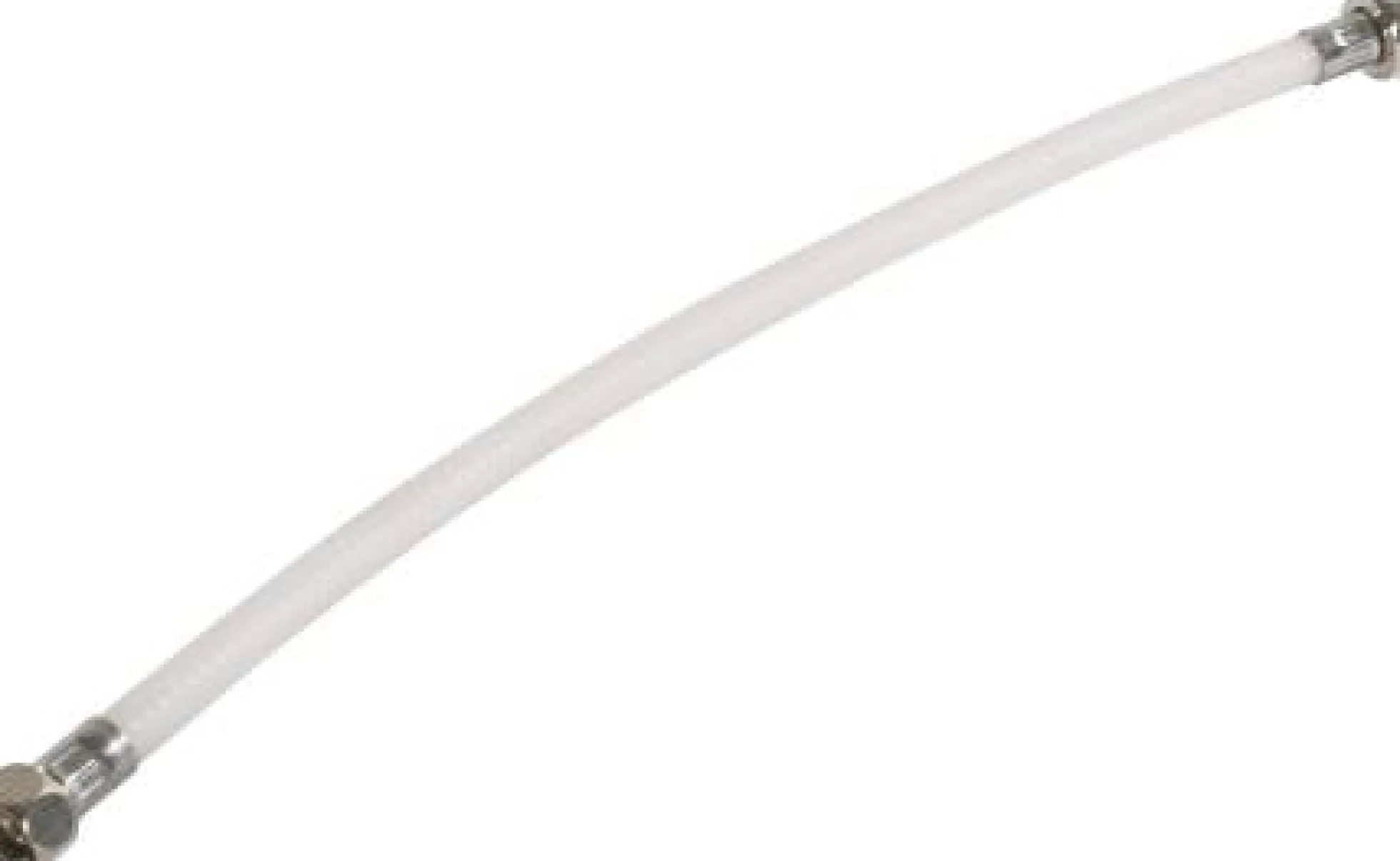 Tilslutningsslange af hvid PVC med omløbere, ½" x ½"