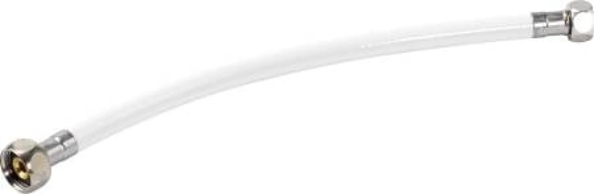 Tilslutningsslange af hvid PVC med omløbere, ⅜" x ½"