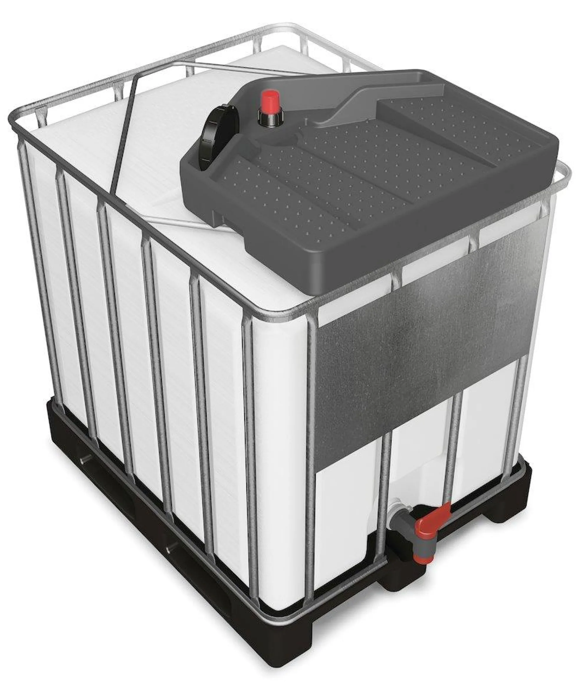Tragt 15L PE grå til IBC palletanke