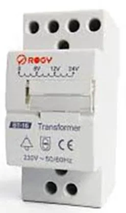 Transformer 8/12/24VAC, 9VA, DIN-skinne montering