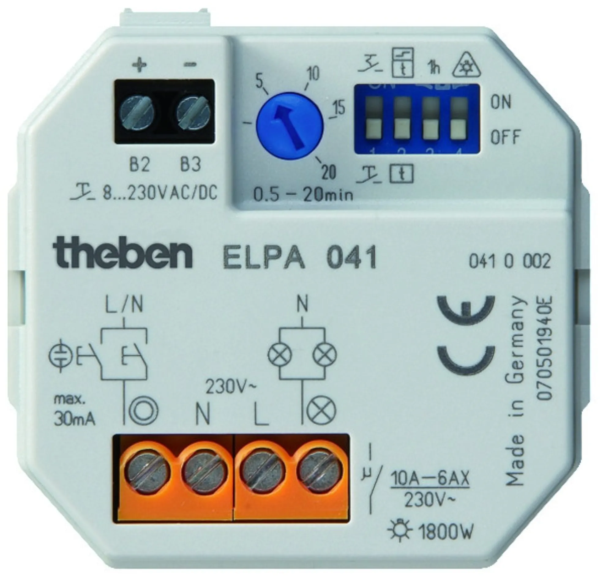 Trappeautomat ELPA 041, til dåsemontering, 12 funktioner - Theben