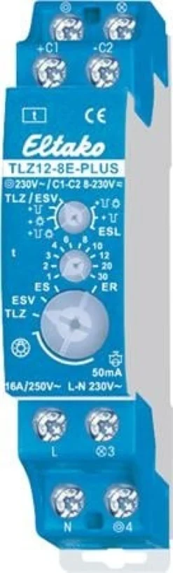 Trappeautomat m. multifunktion 1-30min 230V AC, 16A, 1 slutte