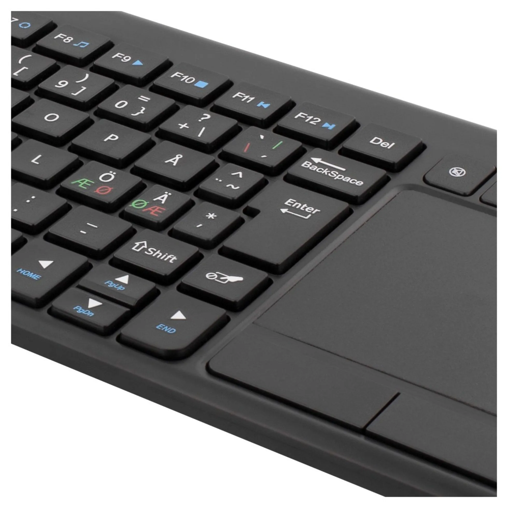 Trådløst Mini tastatur med touchpad (mus), sort