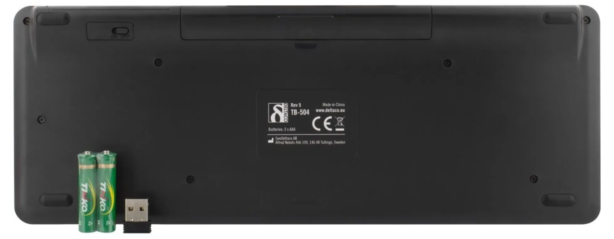 Trådløst Mini tastatur med touchpad (mus), sort