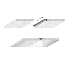 Troldtekt LED Skinnesæt, 4x120 cm, dæmpbar, planforsænket, fjernbetjening inkl. Akustilight & driver, 35W, 3600lm - LEDlife