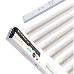 Troldtekt LED skinnesæt, 6x60cm, planforsænket, fjernbetjening, dæmpbar, 19W, 1900lm - Akustilight