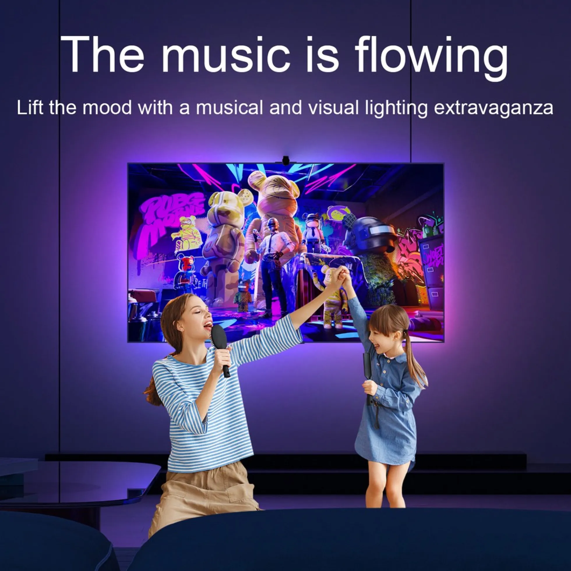 TV LED strip med TV-kamera, TV-baggrundsbelysning, 30 LED/m