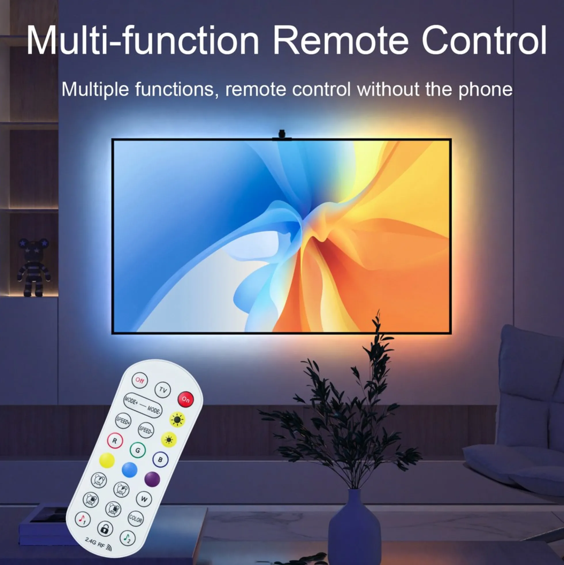 TV LED strip med TV-kamera, TV-baggrundsbelysning, 30 LED/m