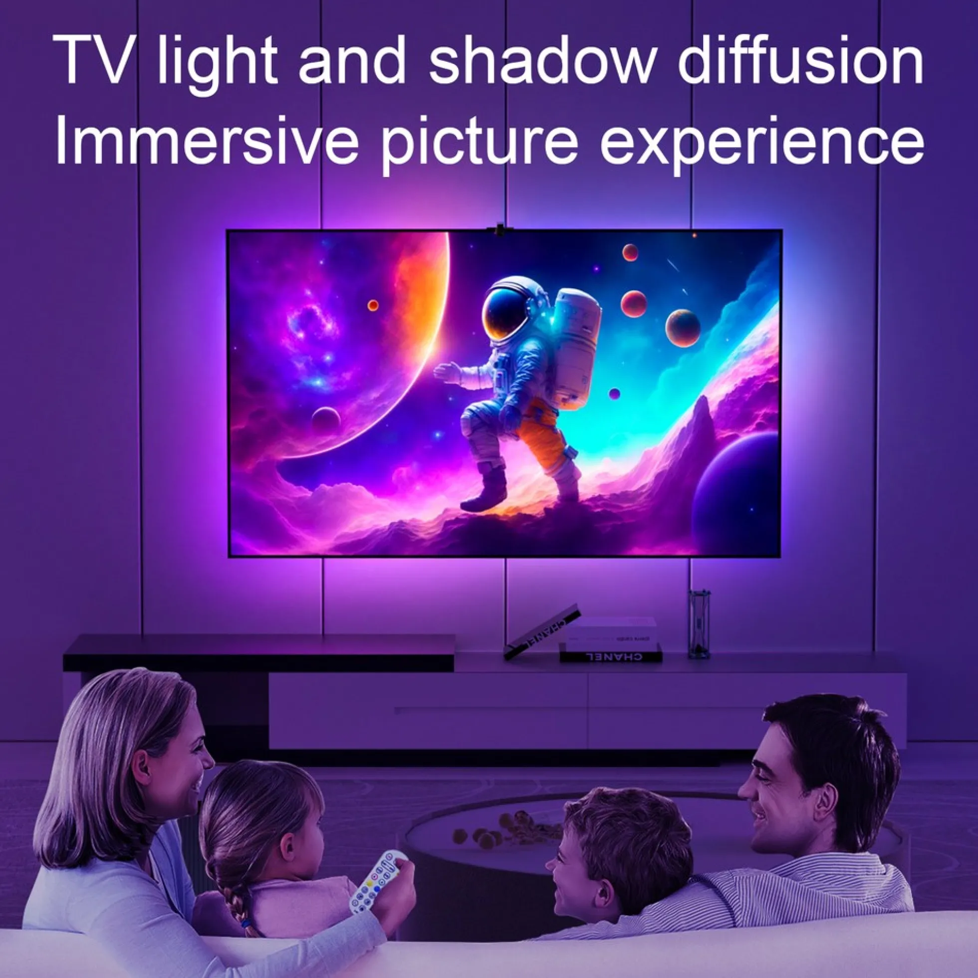 TV LED strip med TV-kamera, TV-baggrundsbelysning, 30 LED/m