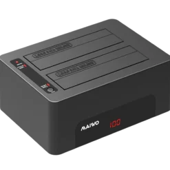Two bay HDD/SSD docking station, USB 3.1 Gen 1, USB-A, 5 Gbps, sort