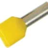 Tylle isolerede dobbel terminalrør, 2x6,0 mm², gul