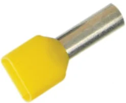 Tylle isolerede dobbel terminalrør, 2x6,0 mm², gul