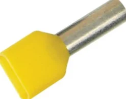 Tylle isolerede dobbel terminalrør, 2x6,0 mm², gul