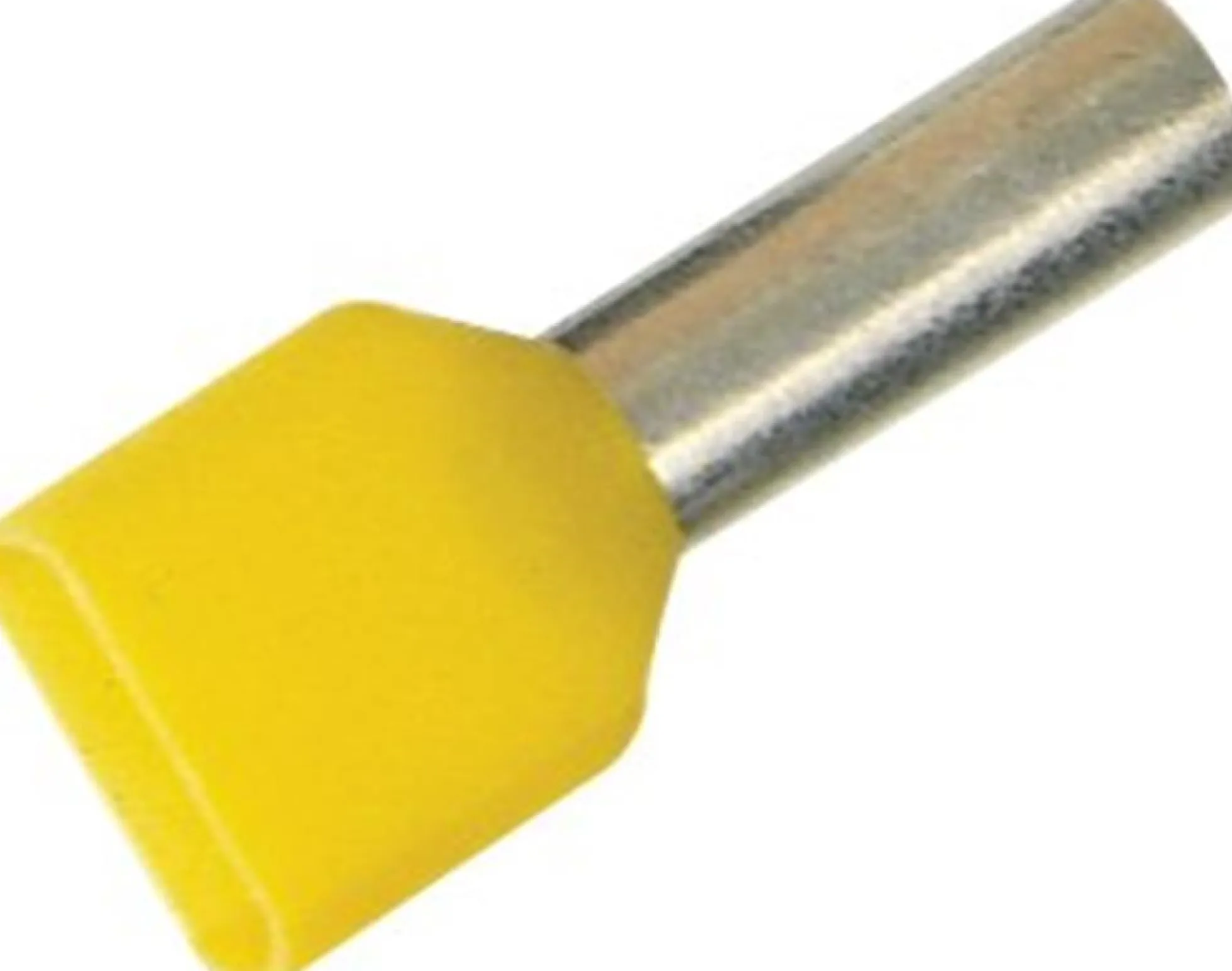 Tylle isolerede dobbel terminalrør, 2x6,0 mm², gul