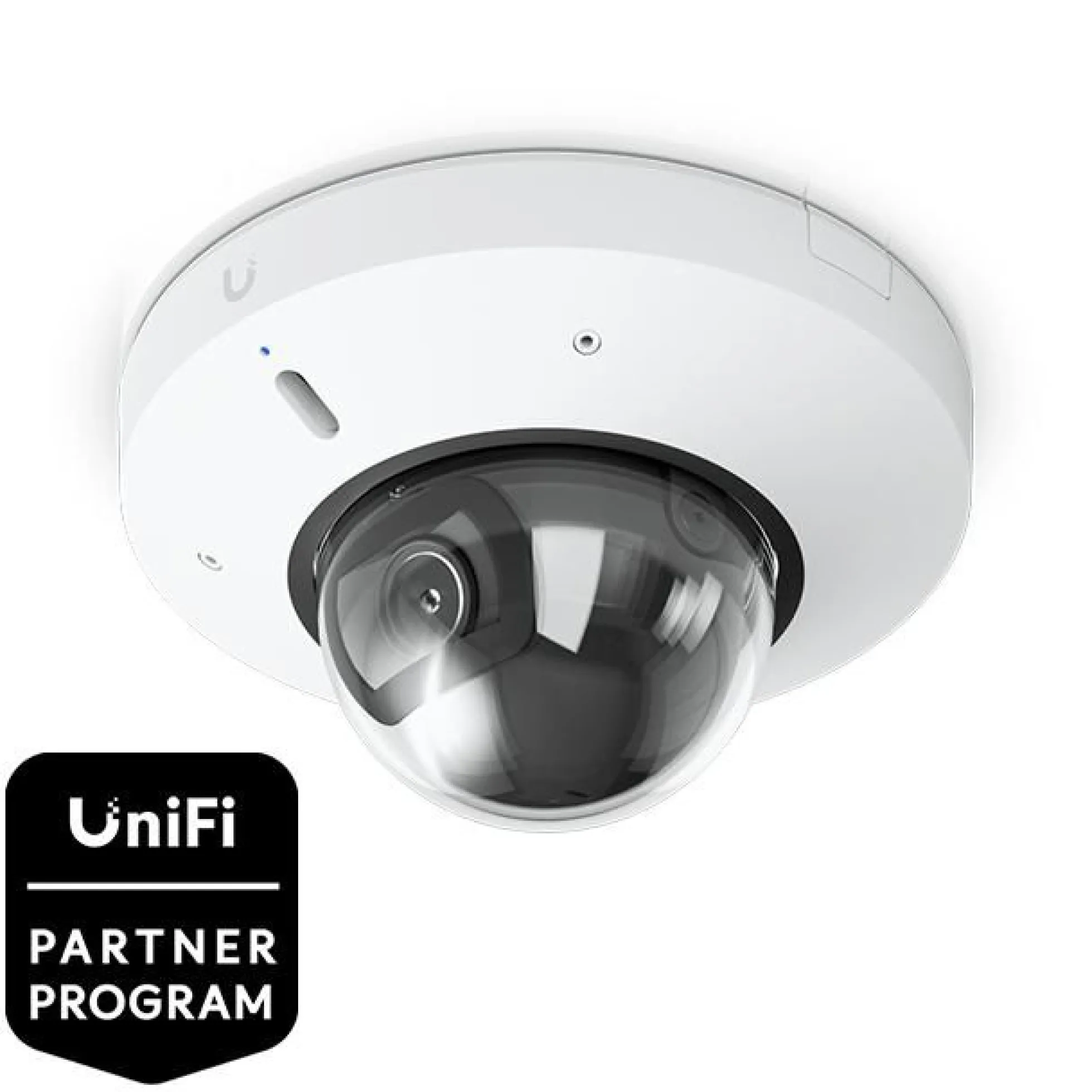 Ubiquiti UniFi G6 Mini Dome overvågningskamera, 4K, 8MP, PoE, AI, IR-nattesyn, hvid