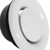 Udsugningsventil, Ø125 mm, med ramme, RAL 9016