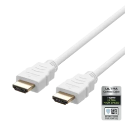 Ultra High Speed HDMI kabel, 48Gbps, 2 meter, hvid - Deltaco