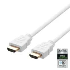 ULTRA High Speed HDMI kabel, 48Gbps, 3 meter, hvid - Deltaco