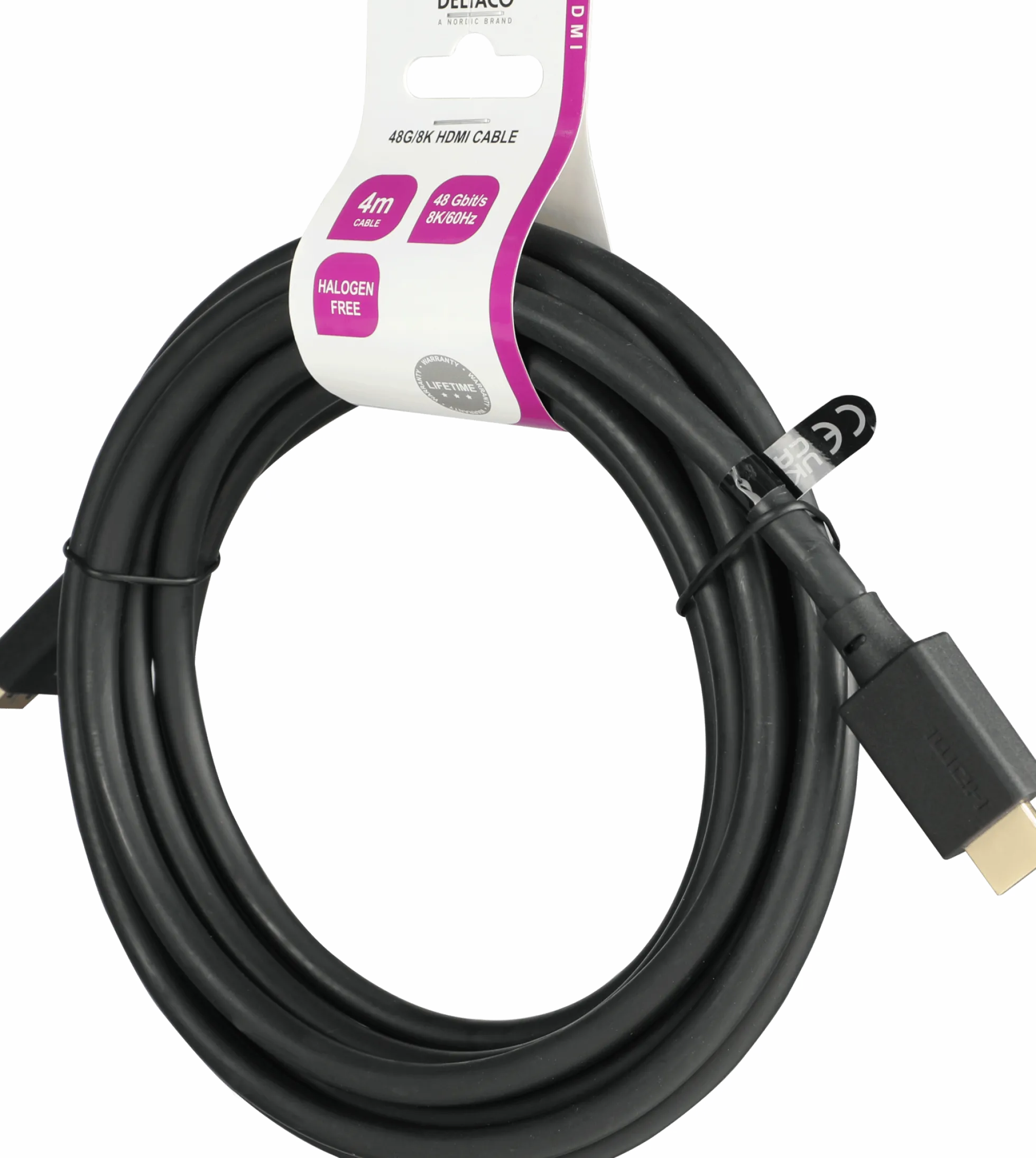 Ultra High Speed HDMI kabel, 4m, LSZH, sort - Deltaco