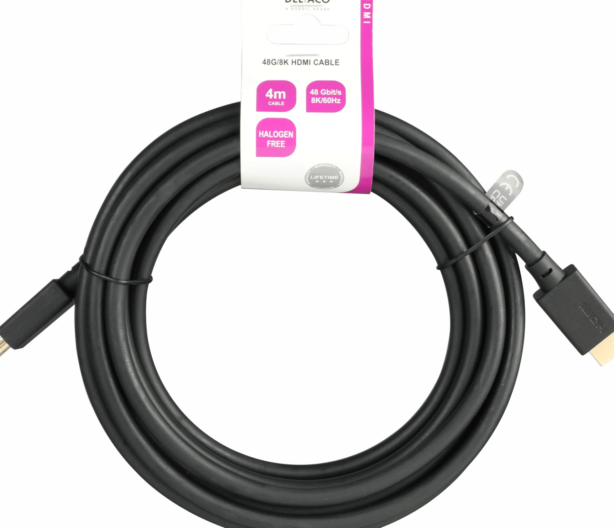 Ultra High Speed HDMI kabel, 4m, LSZH, sort - Deltaco