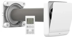 Unoklima XT-U Remote ventilator m. varmegenindvinding og fjernbetjening, hvid, Ø100 mm, <20 m² - Klimair