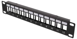 10" 1U Patch panel, 12 ports