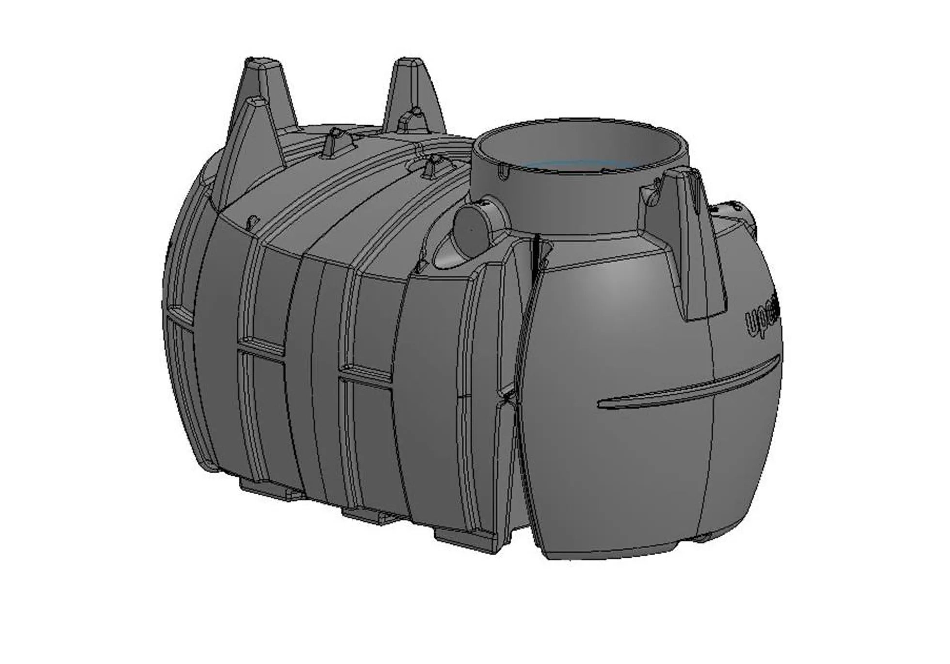 Uponor 2400 l 3-kammertank til gravitation, 5PE