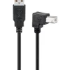 USB2.0 A-B kabel, 2 meter, M-M, vinklet