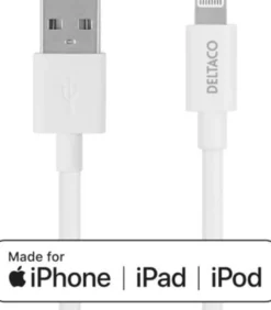 USB-A lightning kabel, 0.5 meter, hvid