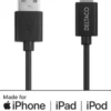 Usb-A - Lightning kabel, 2m, sort - Deltaco