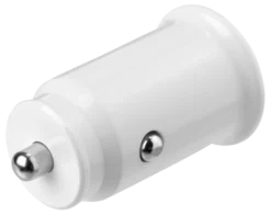 USB biloplader, 2x USB-A, 2.4 A, total 12 W, hvid