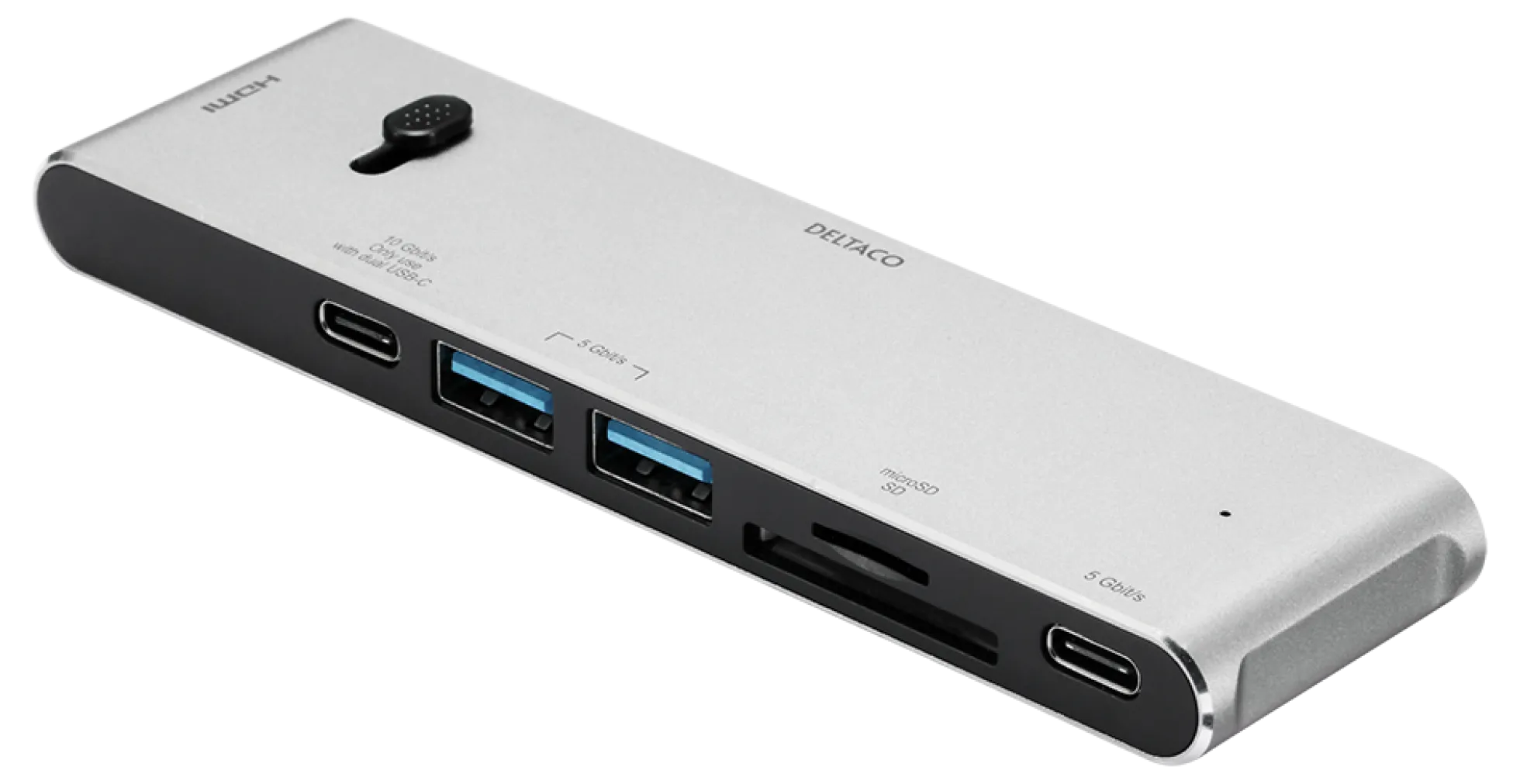 USB-C dockingstation, HDMI/SD/mSD reader, virker med MacBook - Deltaco