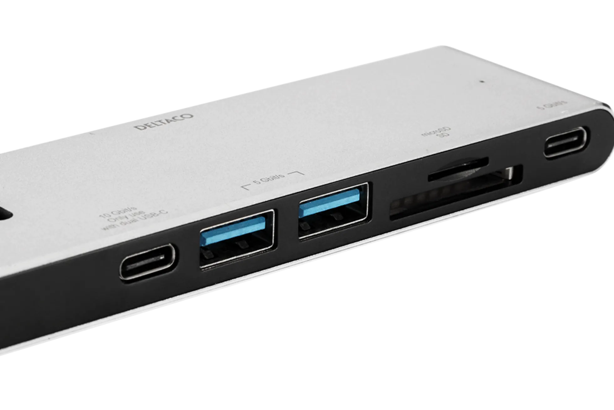 USB-C dockingstation, HDMI/SD/mSD reader, virker med MacBook - Deltaco