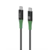 USB-C til USB-C kabel, 2 meter, sort/grøn - Smart Charge - MicroConnect