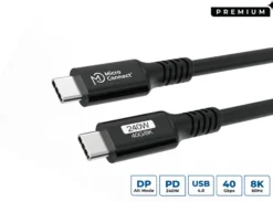 USB-C til USB-C kabel Premium, 240W, 40Gbps, USB4 Gen 3x2