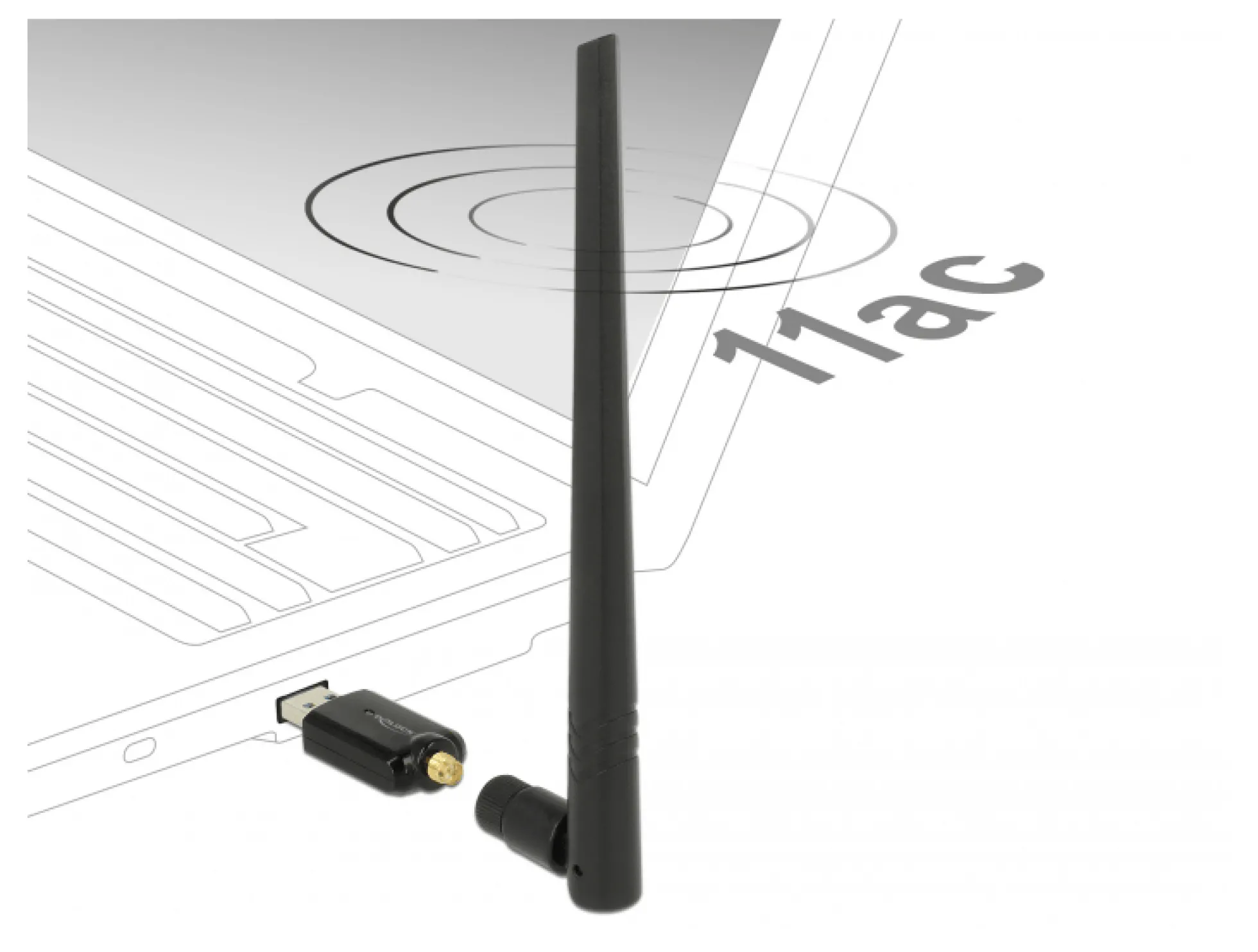USB3 DualBand WLAN ac/a/b/g/n Stick 867 300 Mbps ext anten