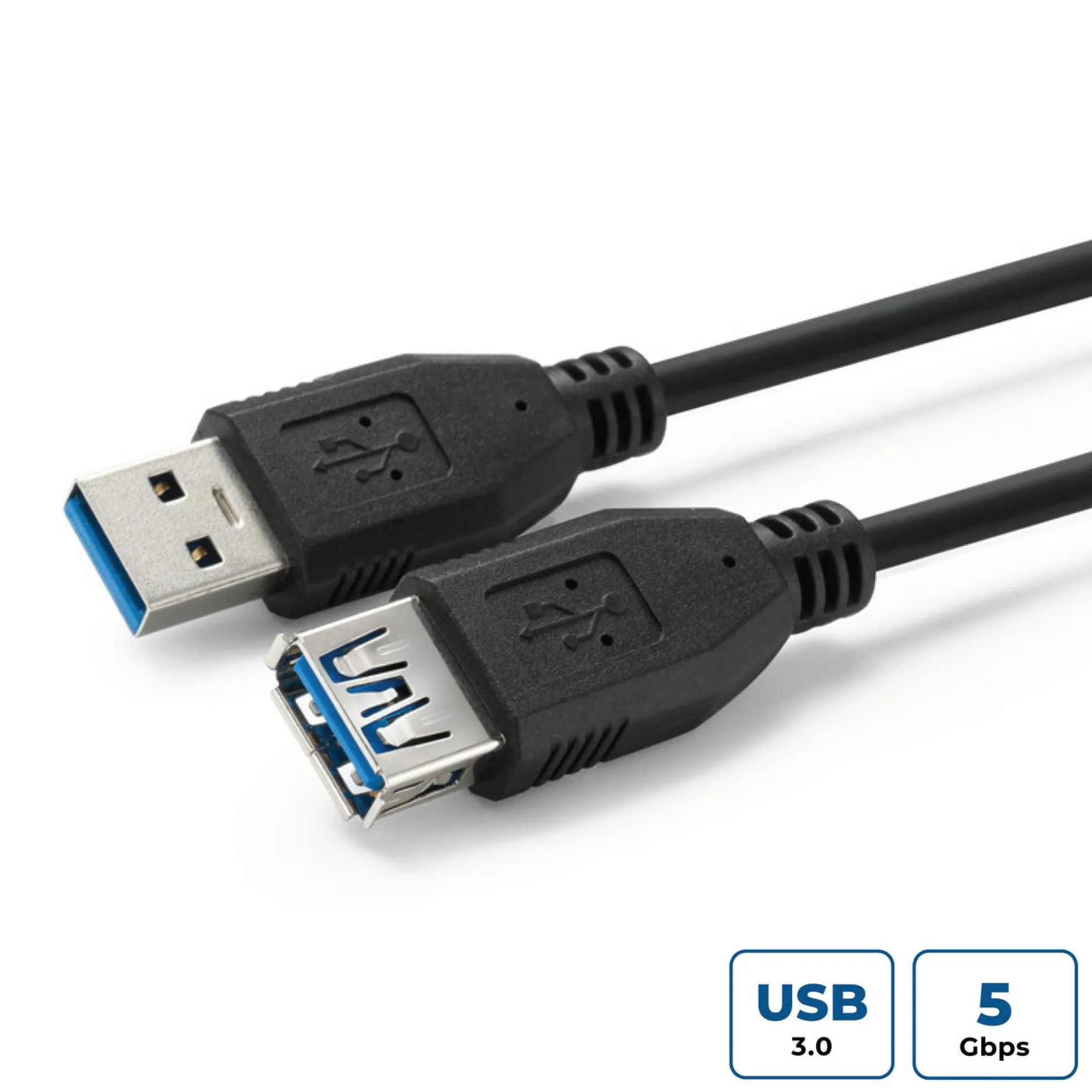 USB 3.2 Gen 1, A-A, M-F, Black