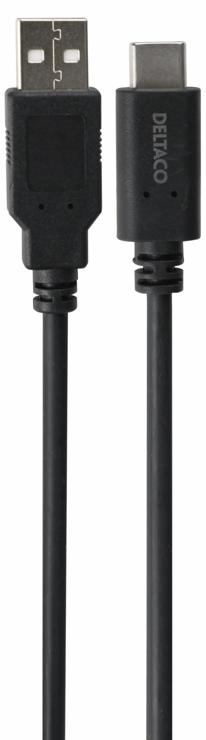 Usb 2.0 kabel, typ A - typ C, 1m, sort - Deltaco