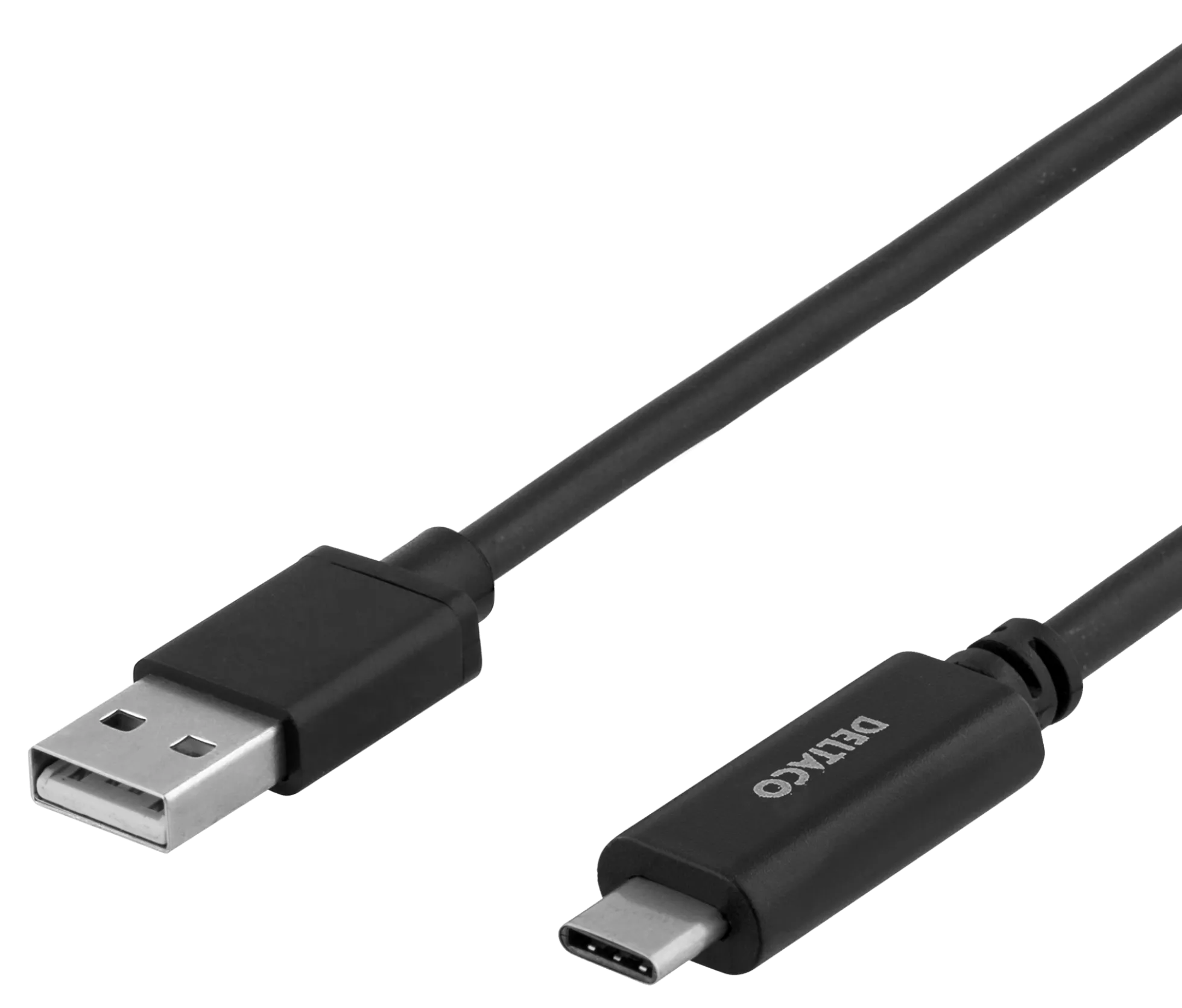 Usb 2.0 kabel, typ A - typ C, 1m, sort - Deltaco