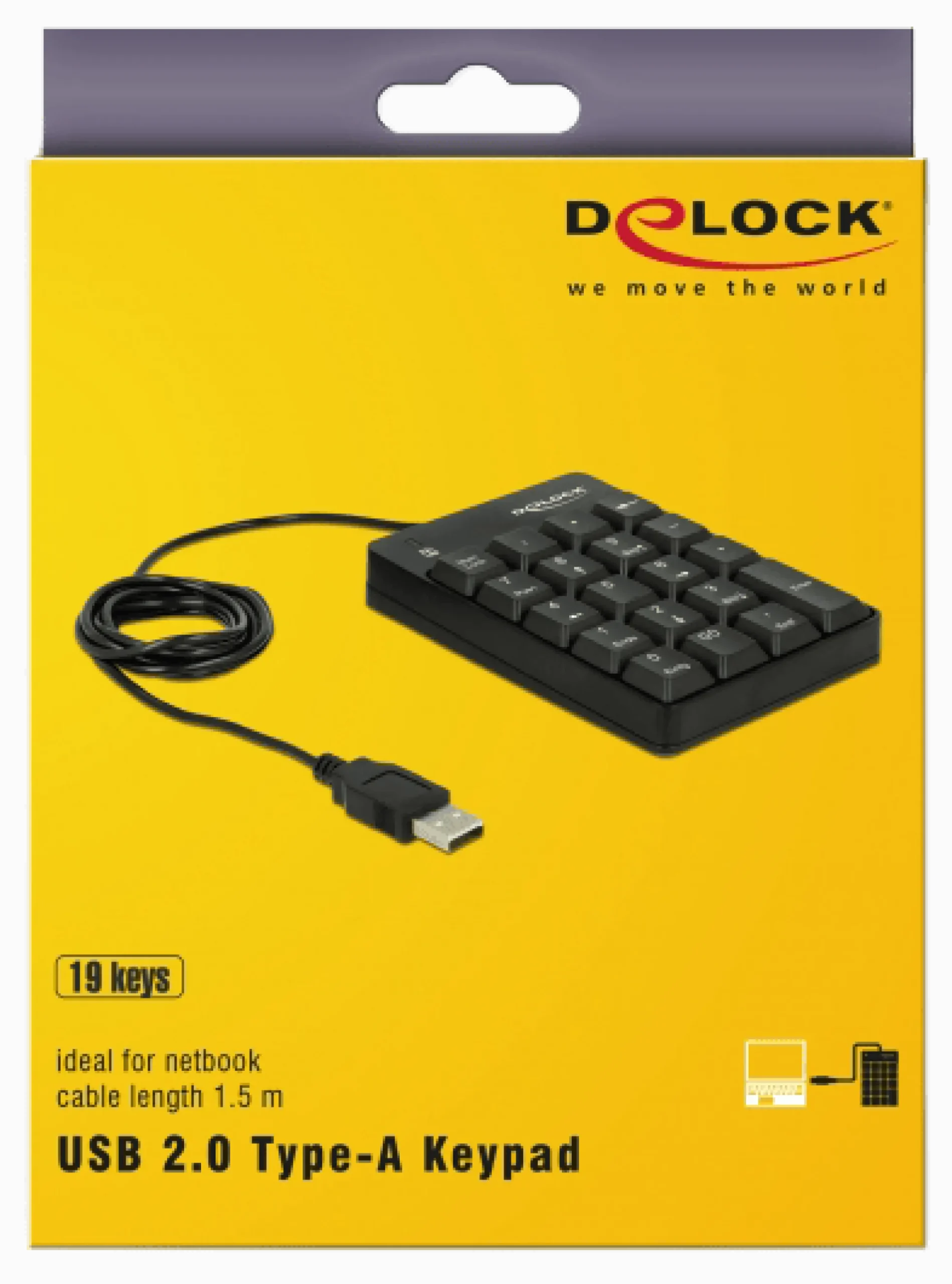 USB keypad, 19 keys, black