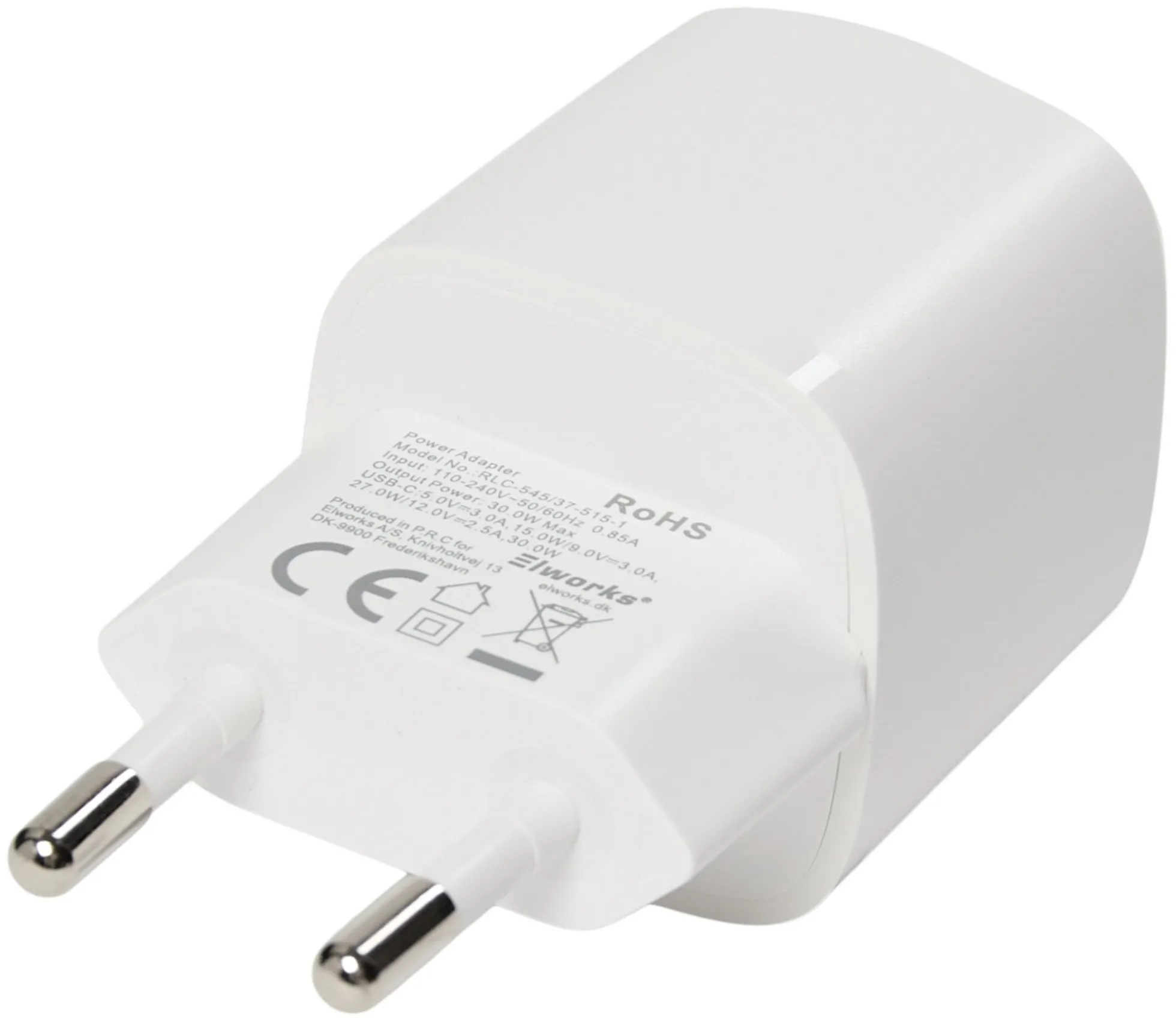 USB lader mini, 1 udtag, PD 30W, hvid